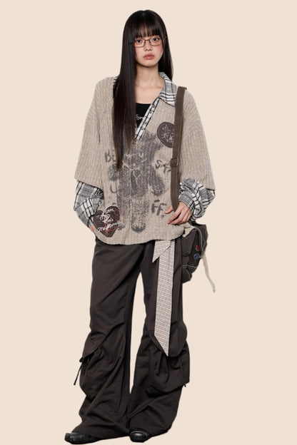 Graphic Knit Polo Shirt