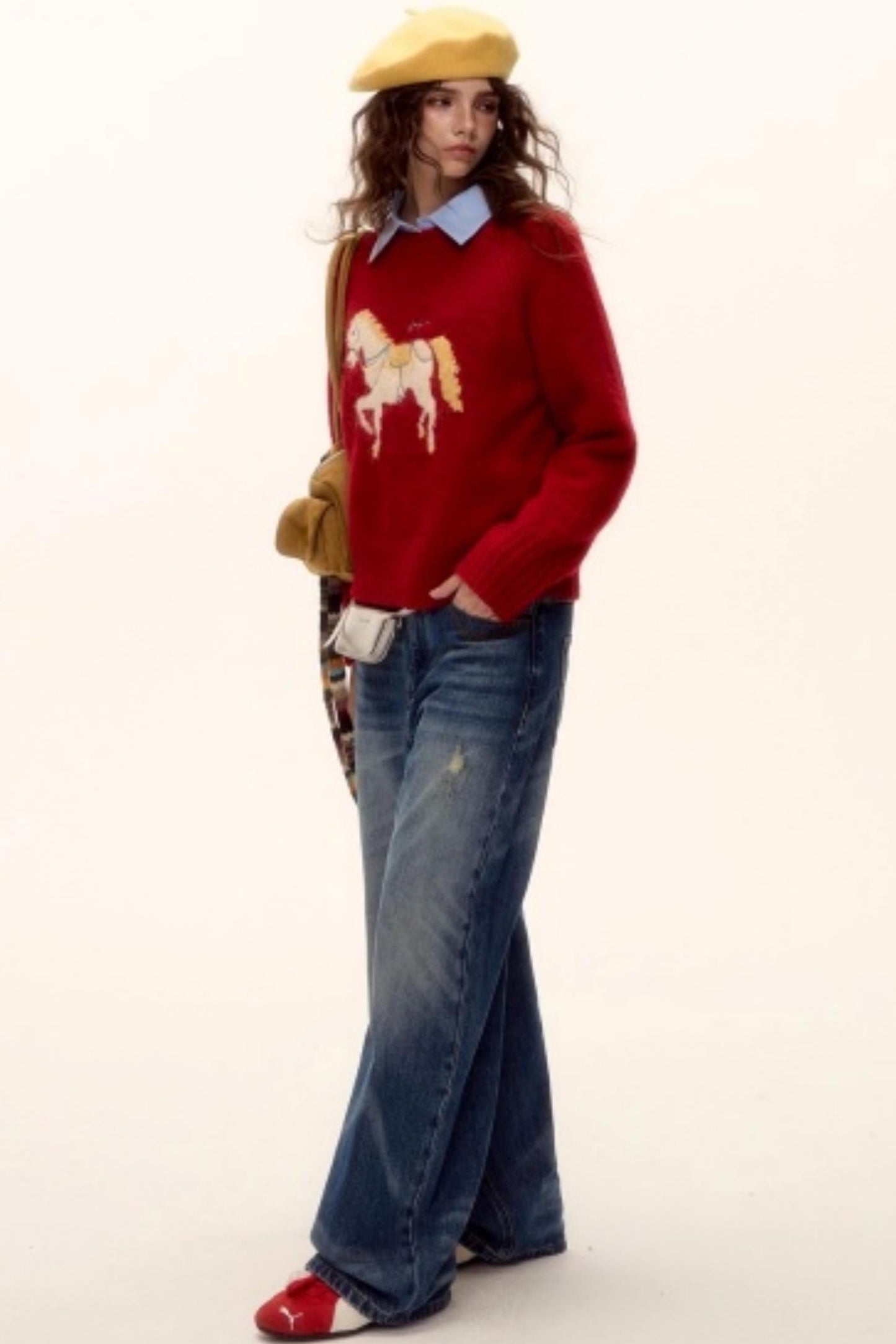 Retro Washed Denim Pants