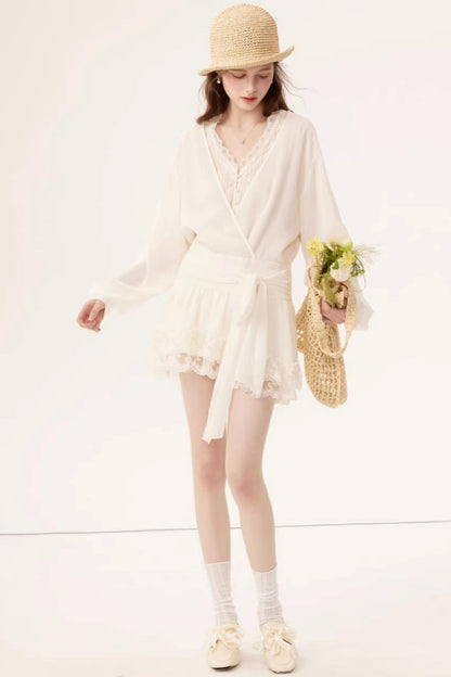 Chiffon Lace Paneled Dress