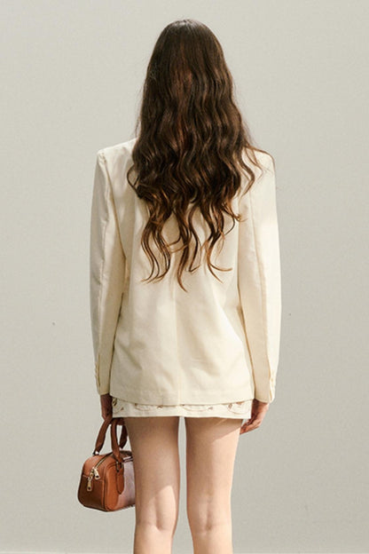 Long live the Milky Way [8.20 20:00] "Even if the roses bloom" embroidered cut-out blazer skirt