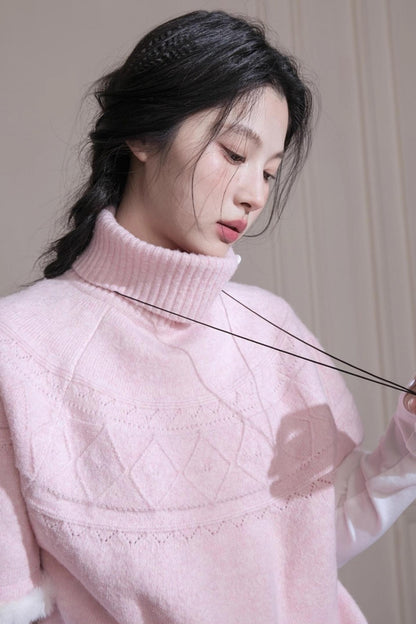 Ancient Drama Velvet Bat Sleeve Knitted Sweater Set