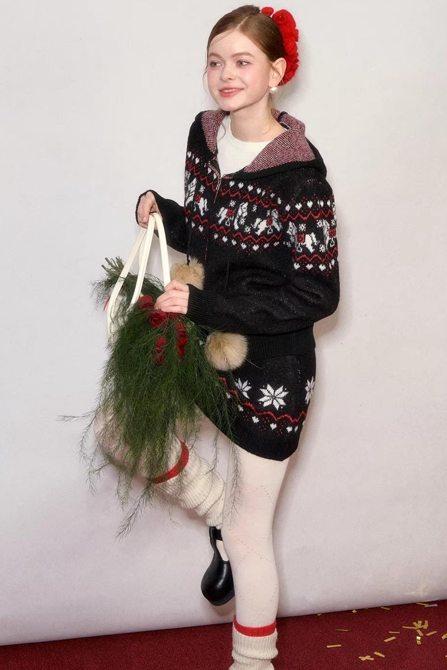 Wool Blend Fair Isle Jacket Set-Up