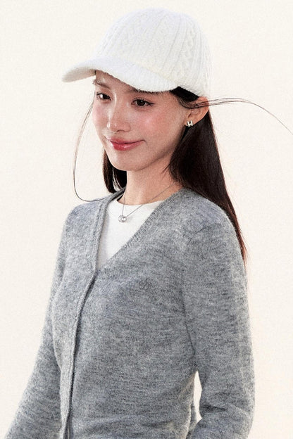 Cable Knit Retro Baseball Cap