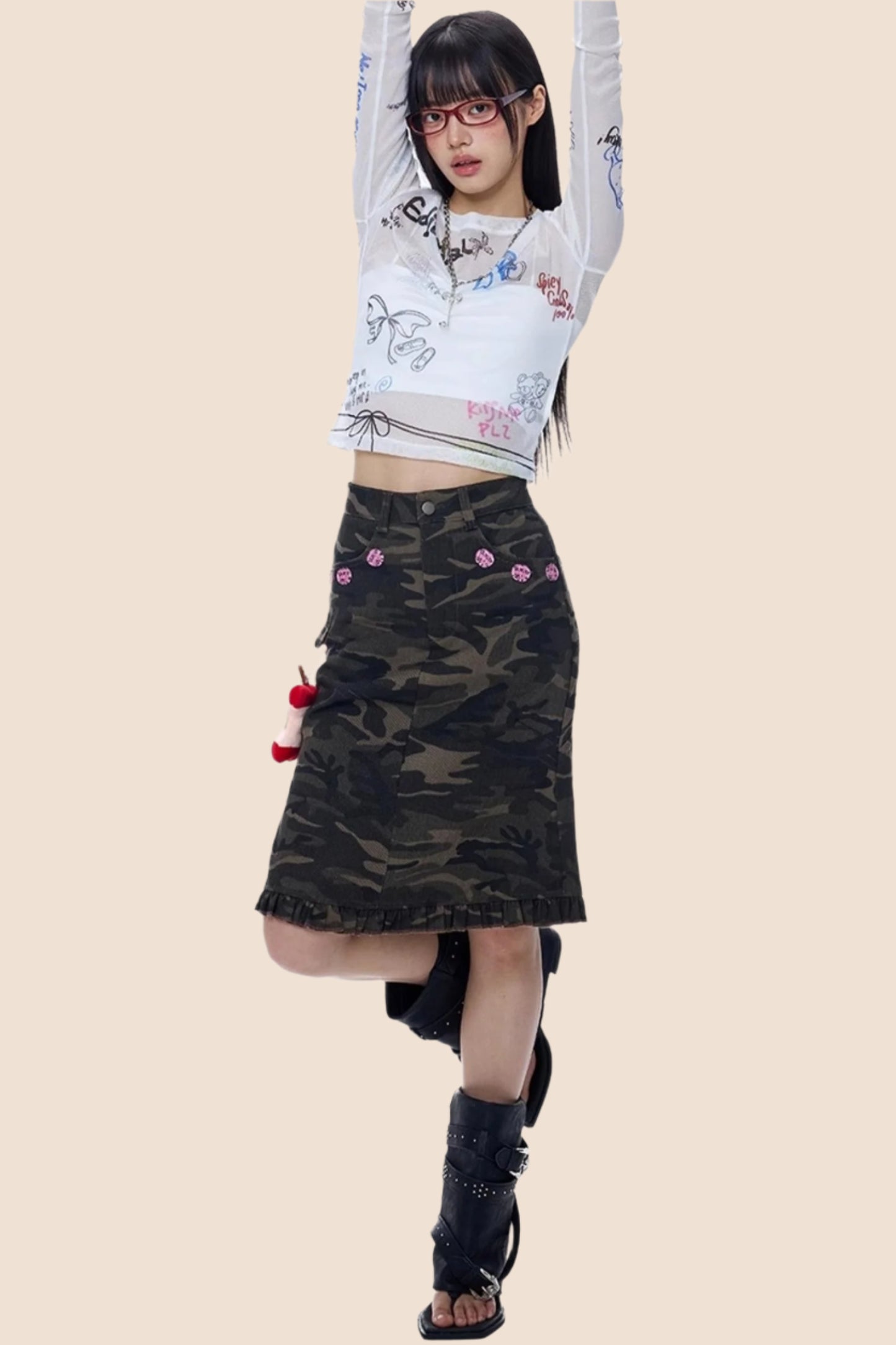 American Babes Mesh Long Sleeve Top