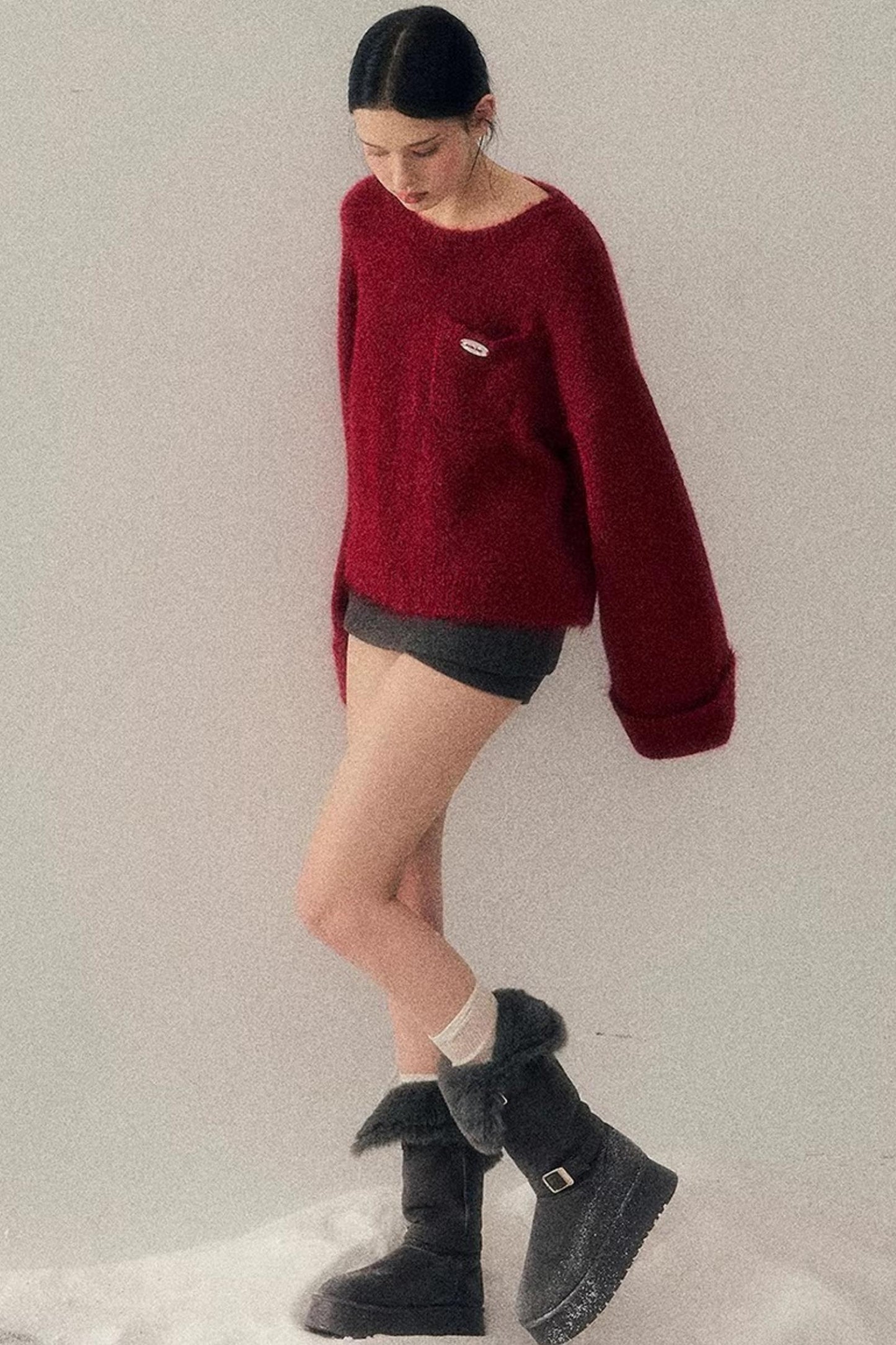 Winter Mohair Red Sweater