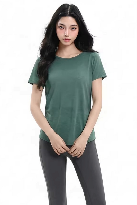 Yoga-Oberteil mit Ausschnitt hinten