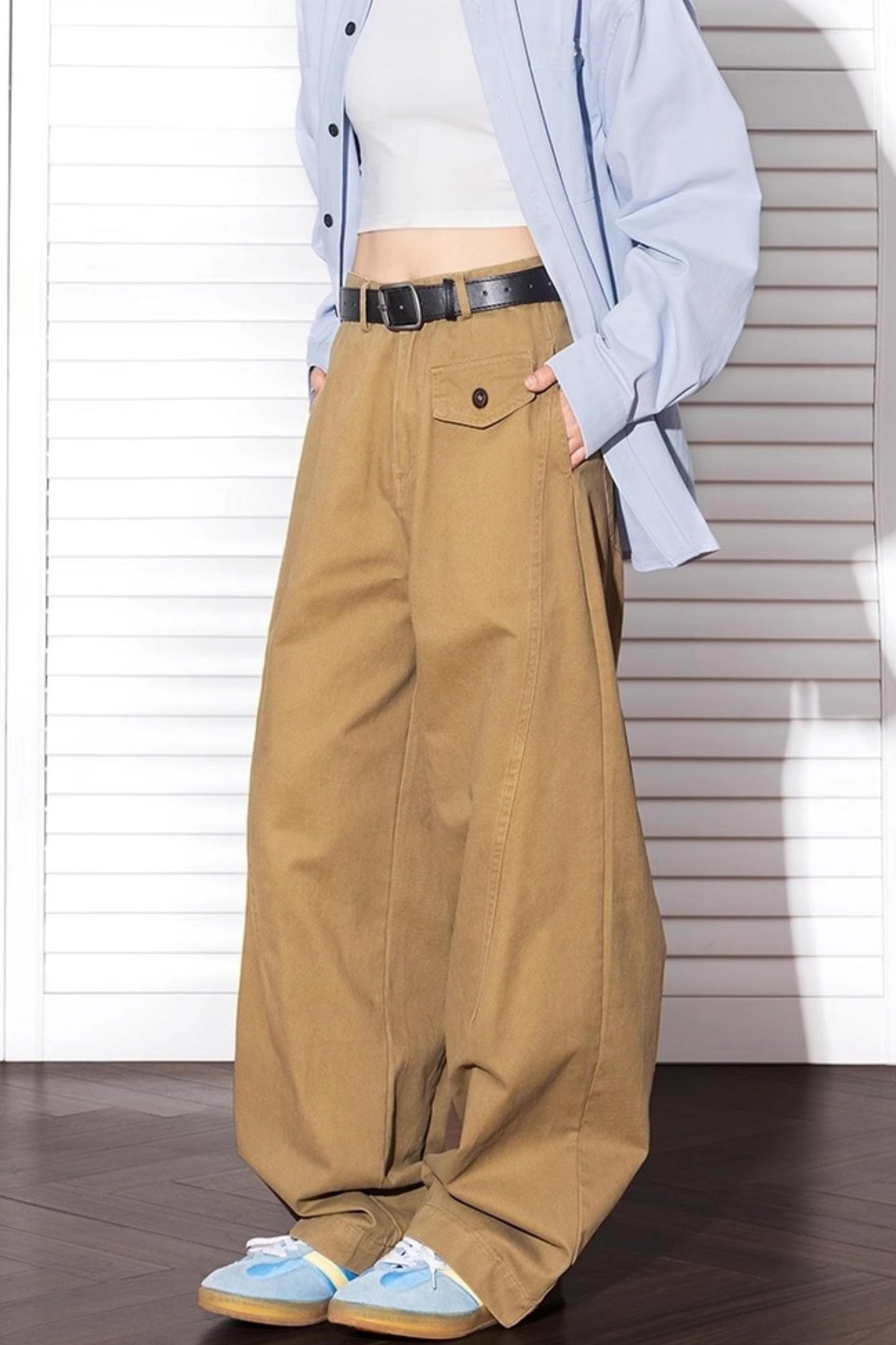 Summer Wide-Leg Cotton Trousers