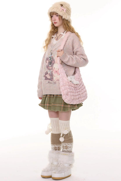 Autumn Apricot V-Neck Sweater