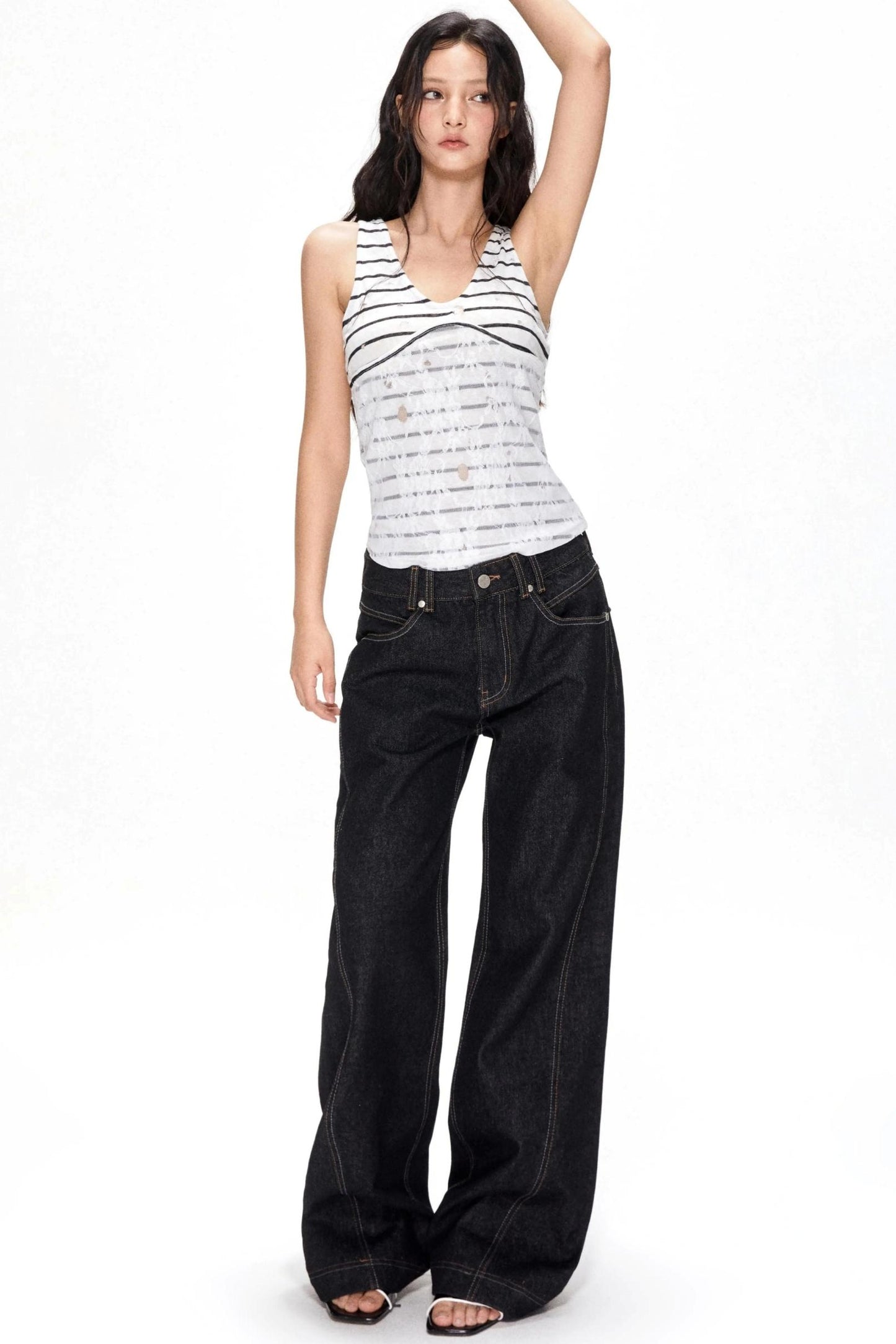 Chic Striped Lace Camisole