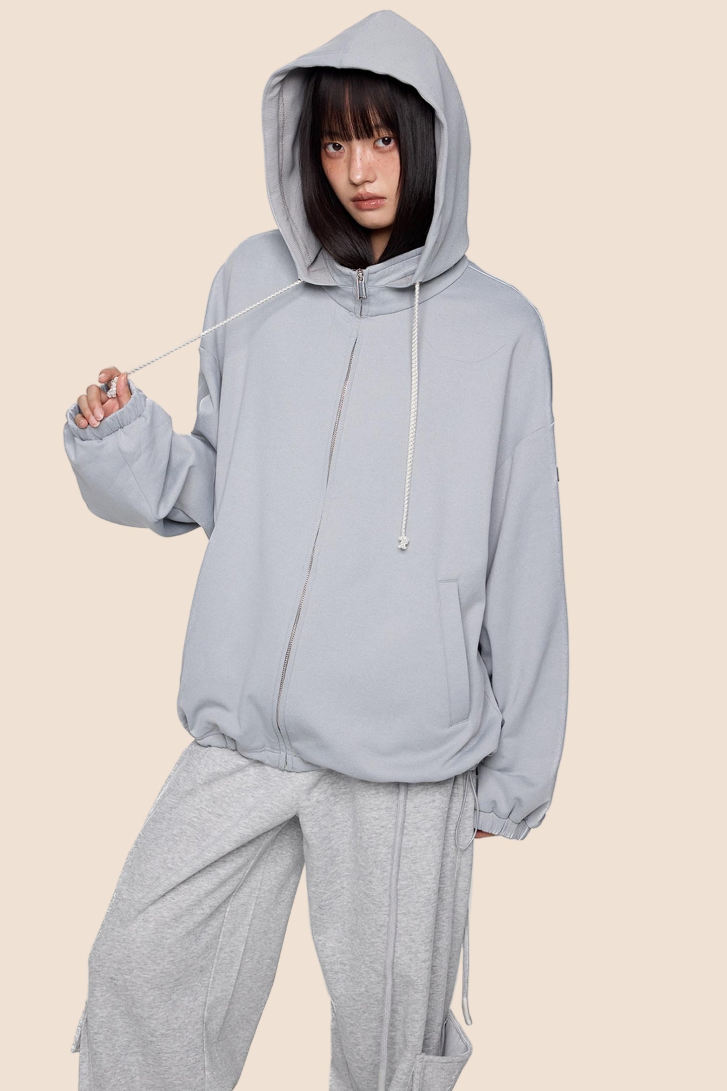 Vintage Drawstring Hoodie Jacket