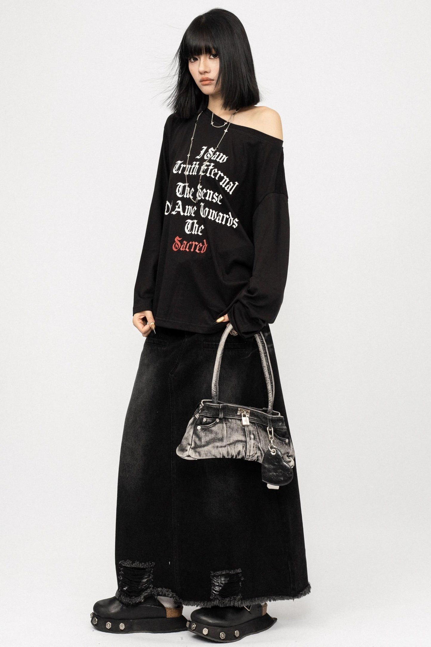 Autumn Spice Girl Denim Skirt