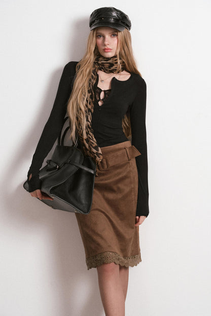 Lyocell Lace Zipper Top