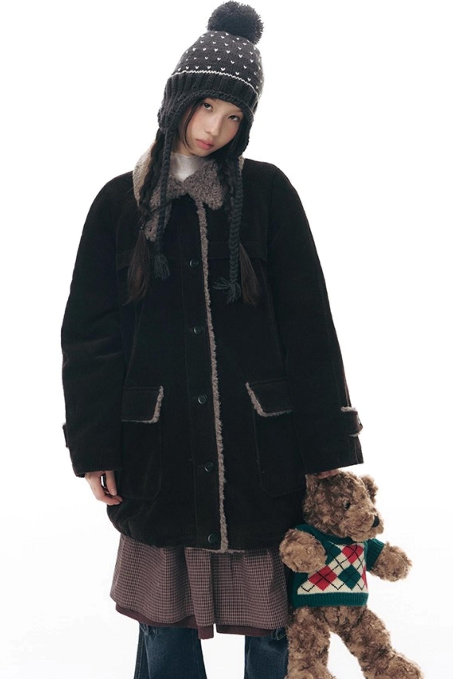 Corduroy Plush Patchwork Jacket