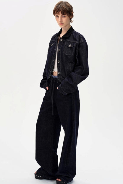 Cow Color Slim-Fitting Cotton Straight-Leg Pants