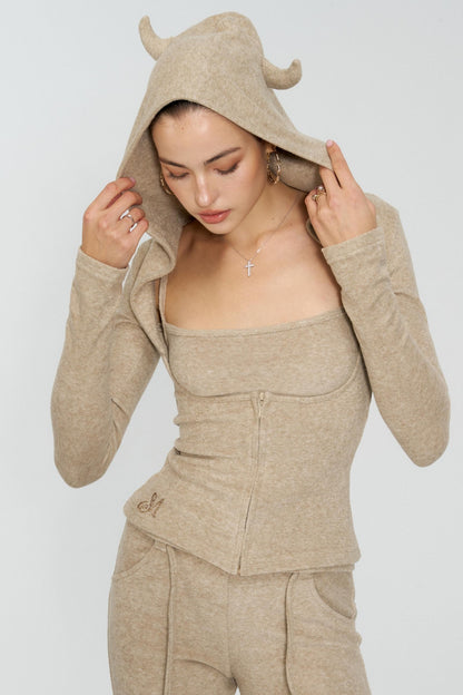 Girl Devil Horn Fleece Set-Up