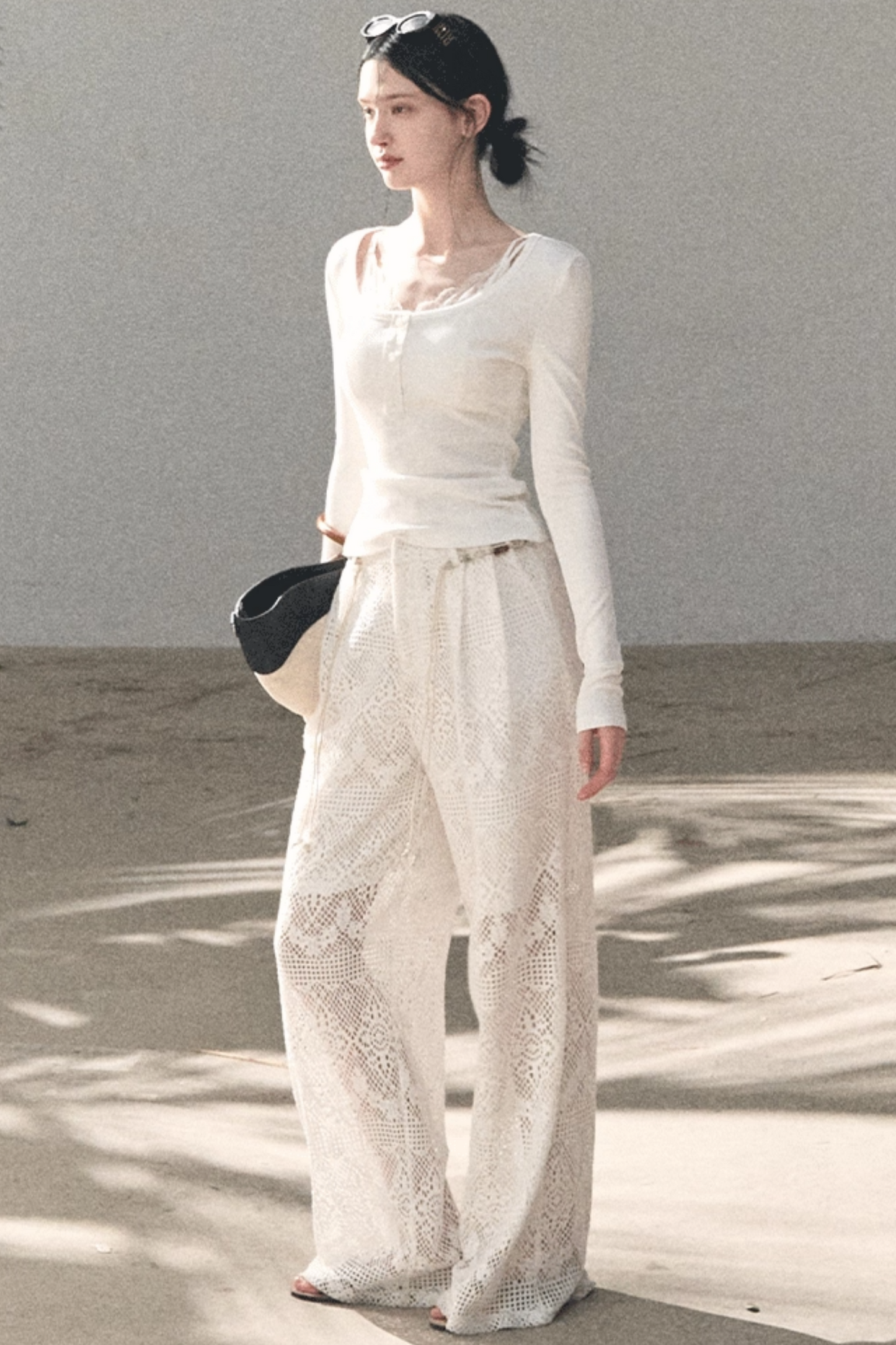 Hollow Crochet Lace Pants