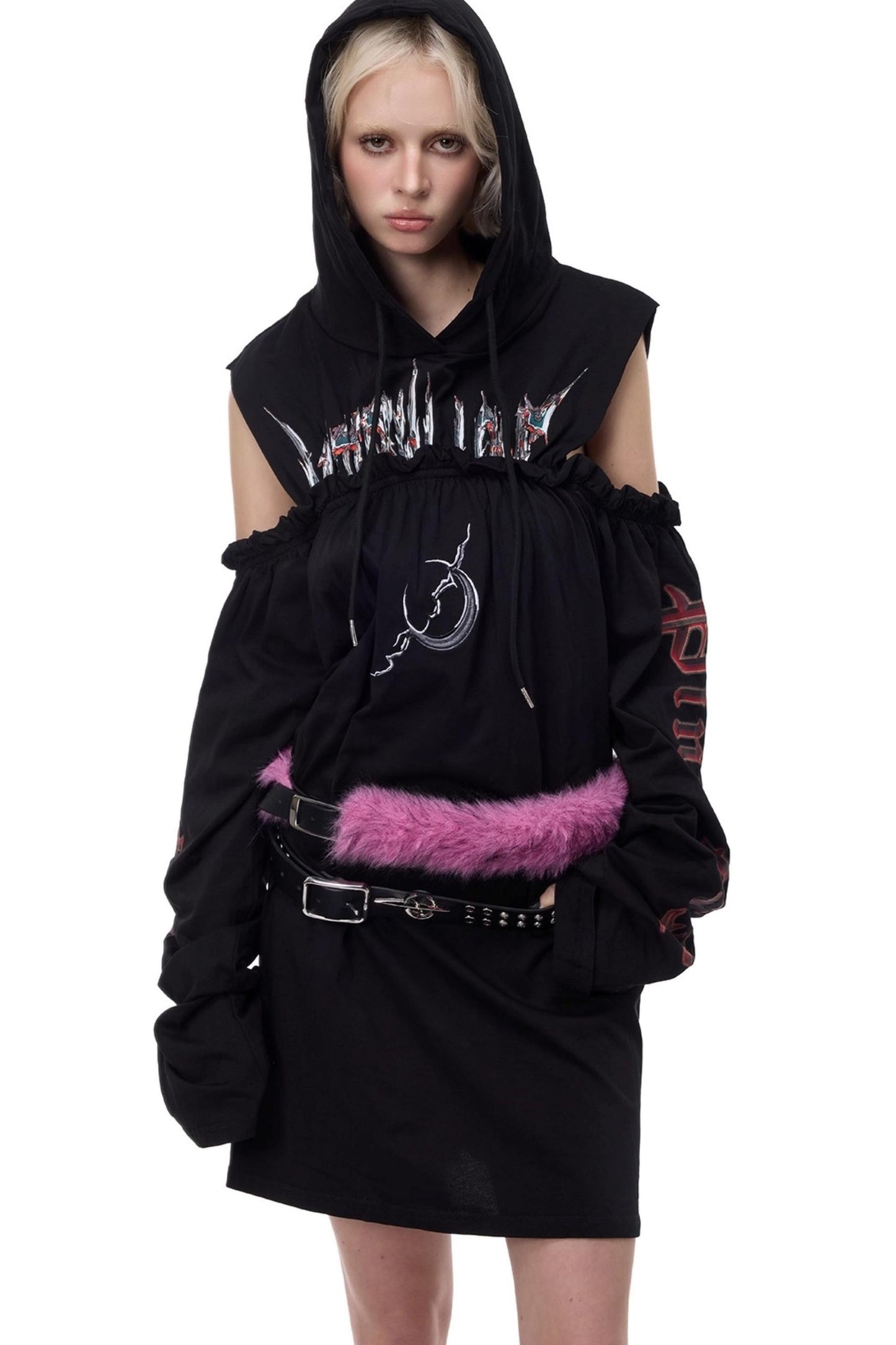 Electric Moon Off-Shoulder Dress