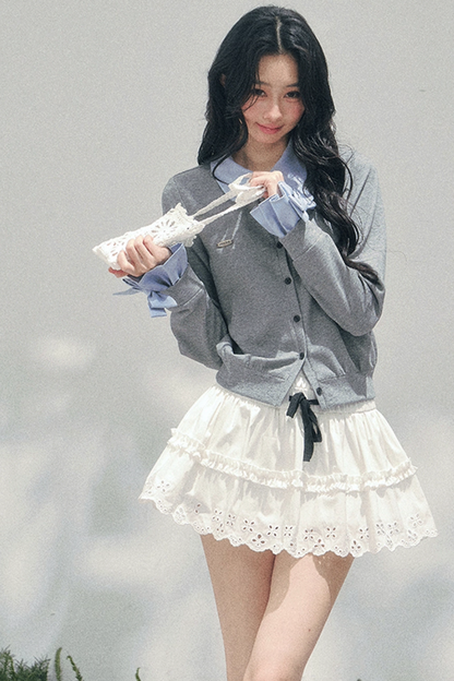 Spring White Half-Skirt