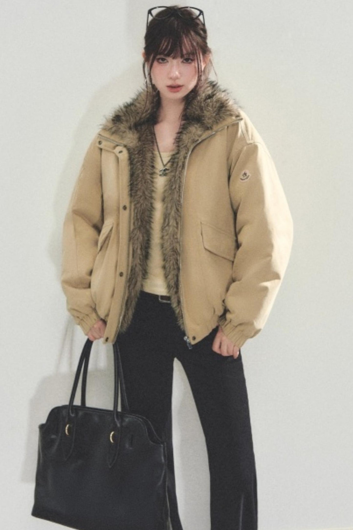 Retro Fur Collar Winter Coat