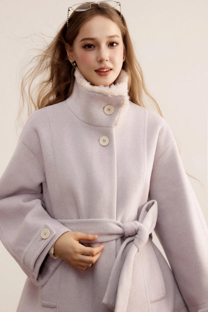 Woolen Mid-Length Winter Plush Wool Coat