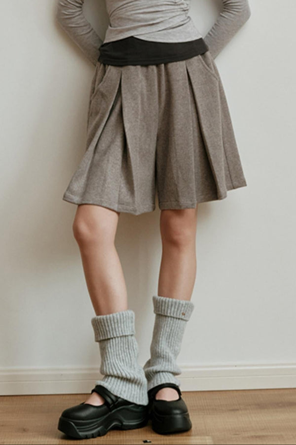 Yarn-Dyed Wool Bermuda Skirt