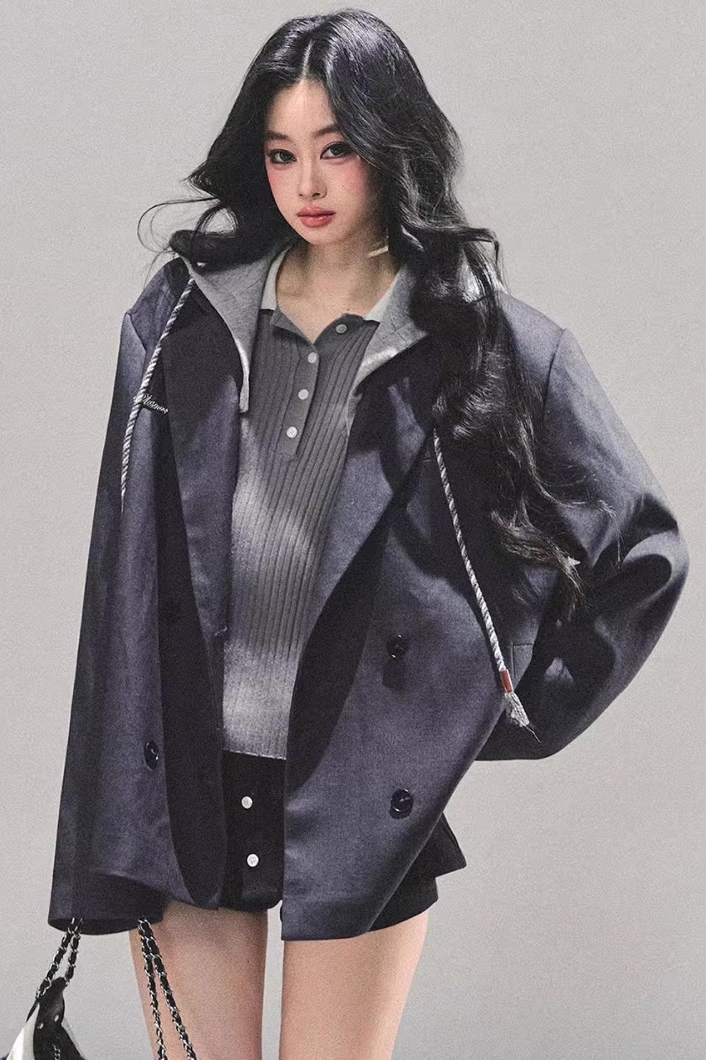 Minimalist Hooded Blazer