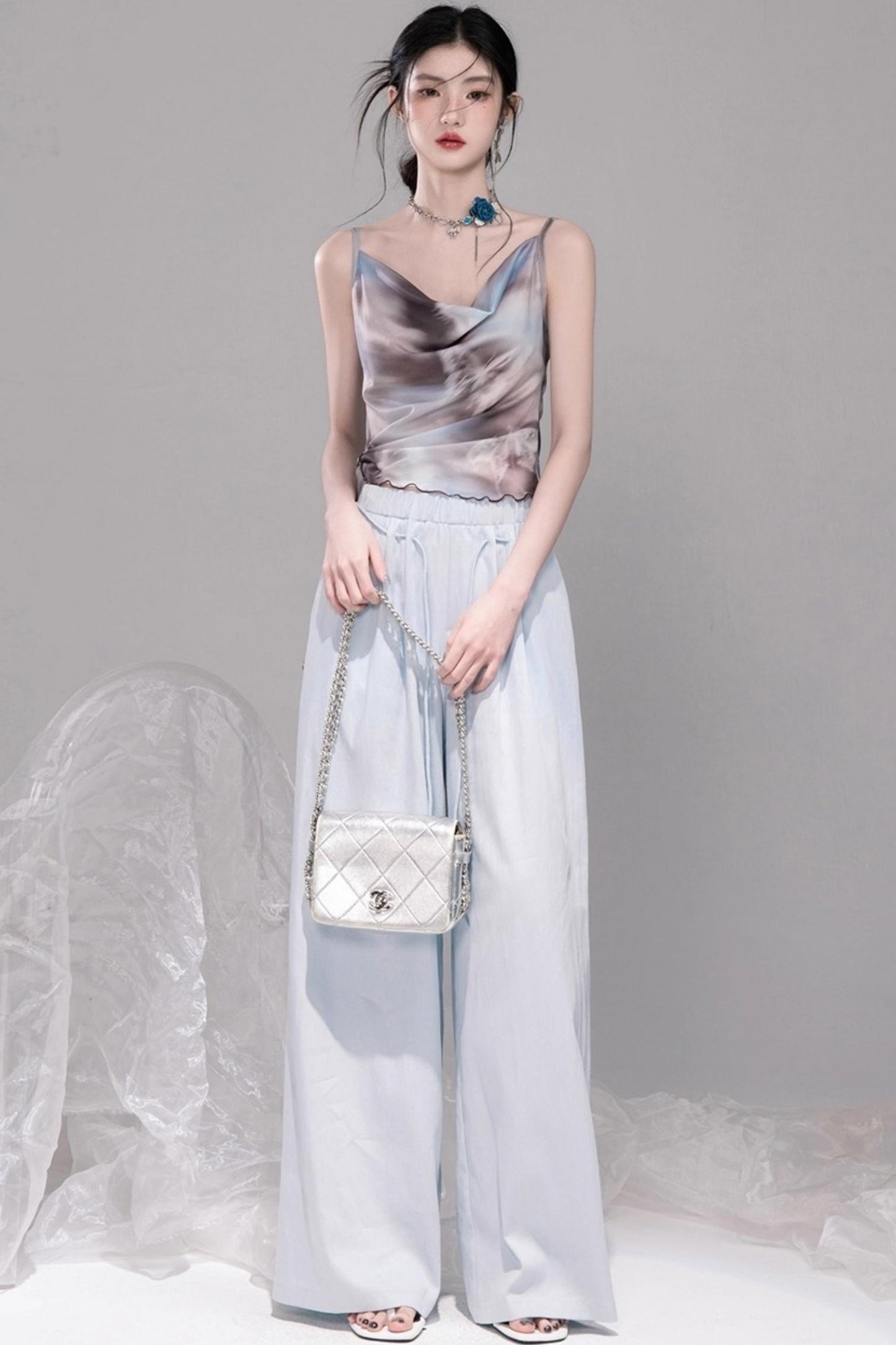 Twilight Sky Blue Swing Dress Set-Up