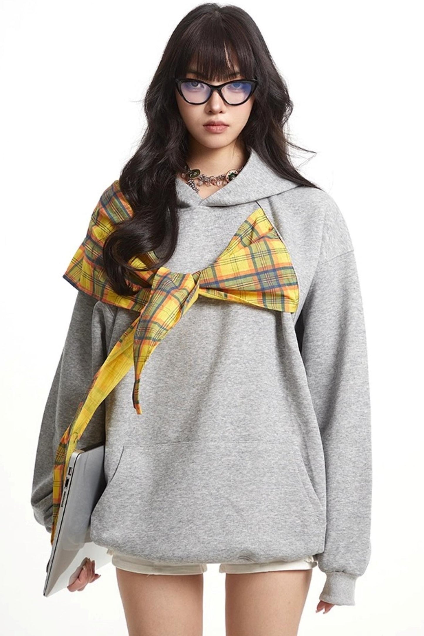 Vintage Plaid Loose Long Sleeve Sweatshirt