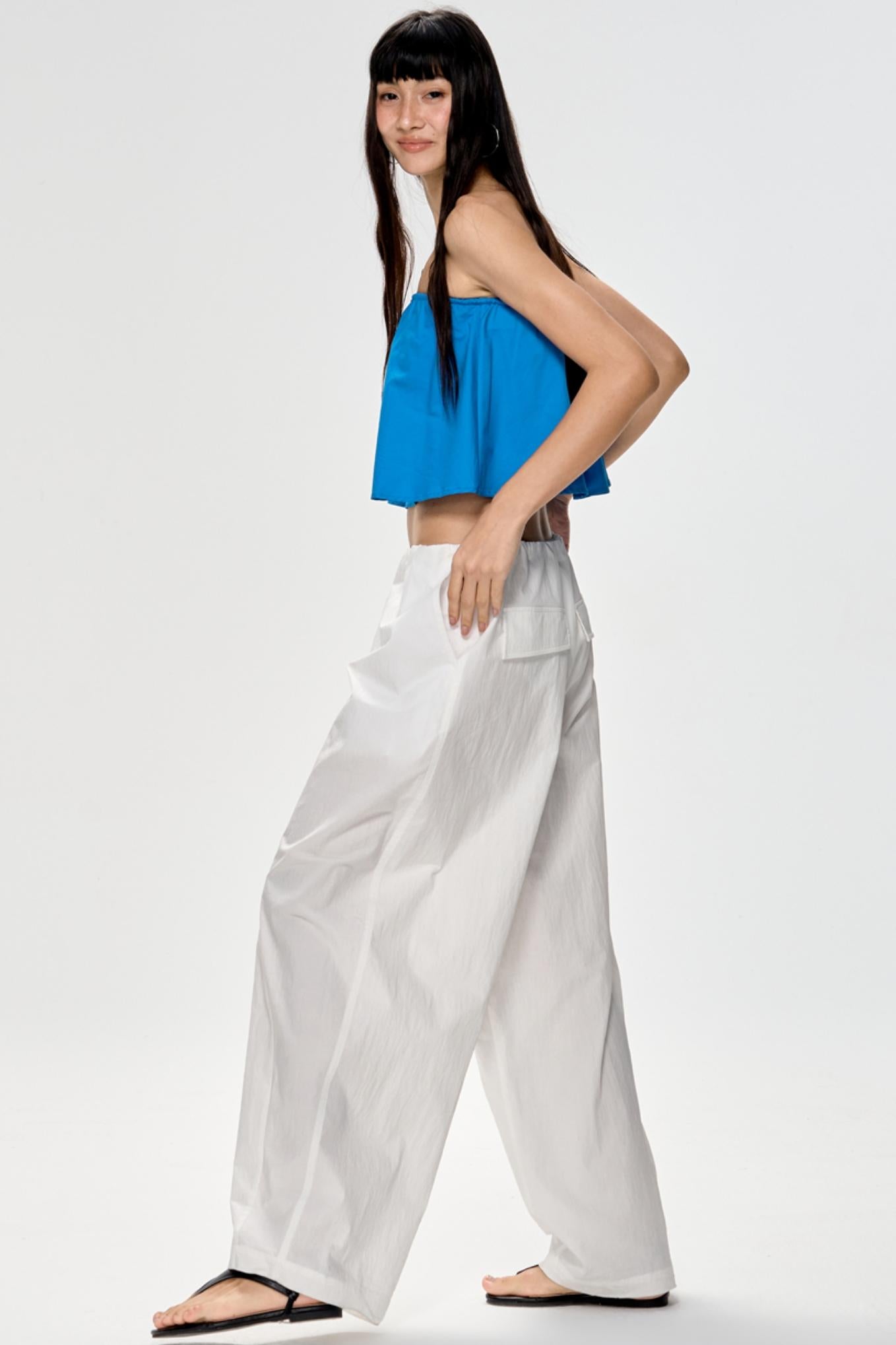 Bright Blue Backless Plunge Top