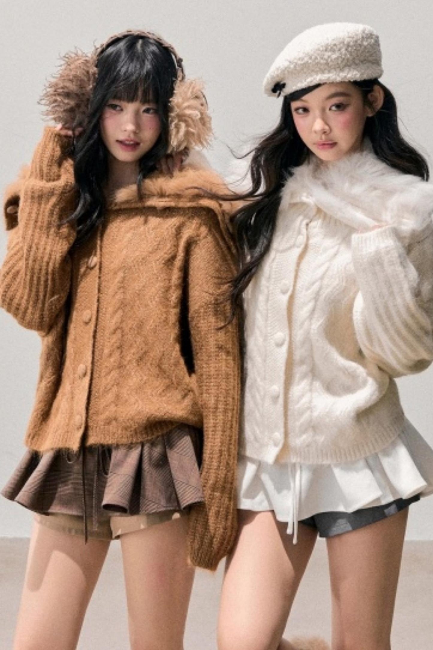 Fox Fur Knit Cardigan