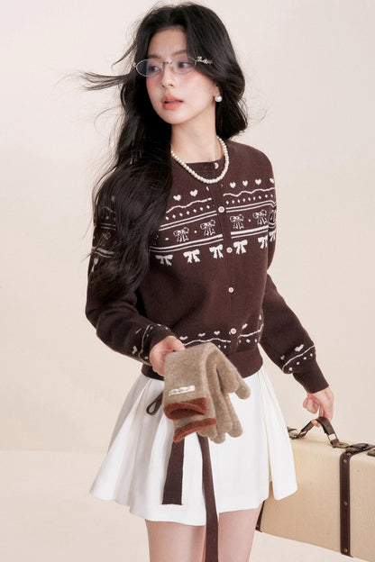 Pure Hand-Painted Jacquard Crew Neck Sweater