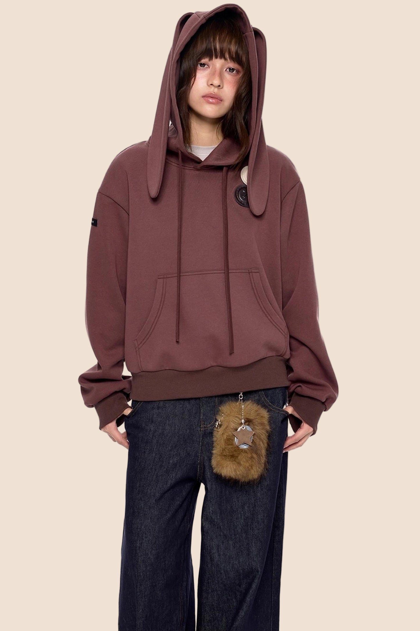 Retro Rabbit Drawstring Hoodie