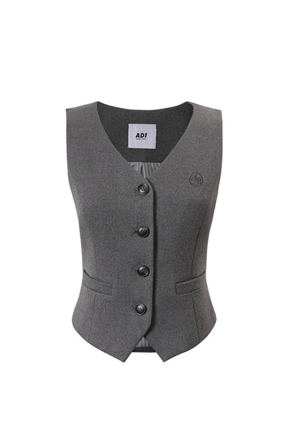 Brushed V-Neck Slim Fit Vest