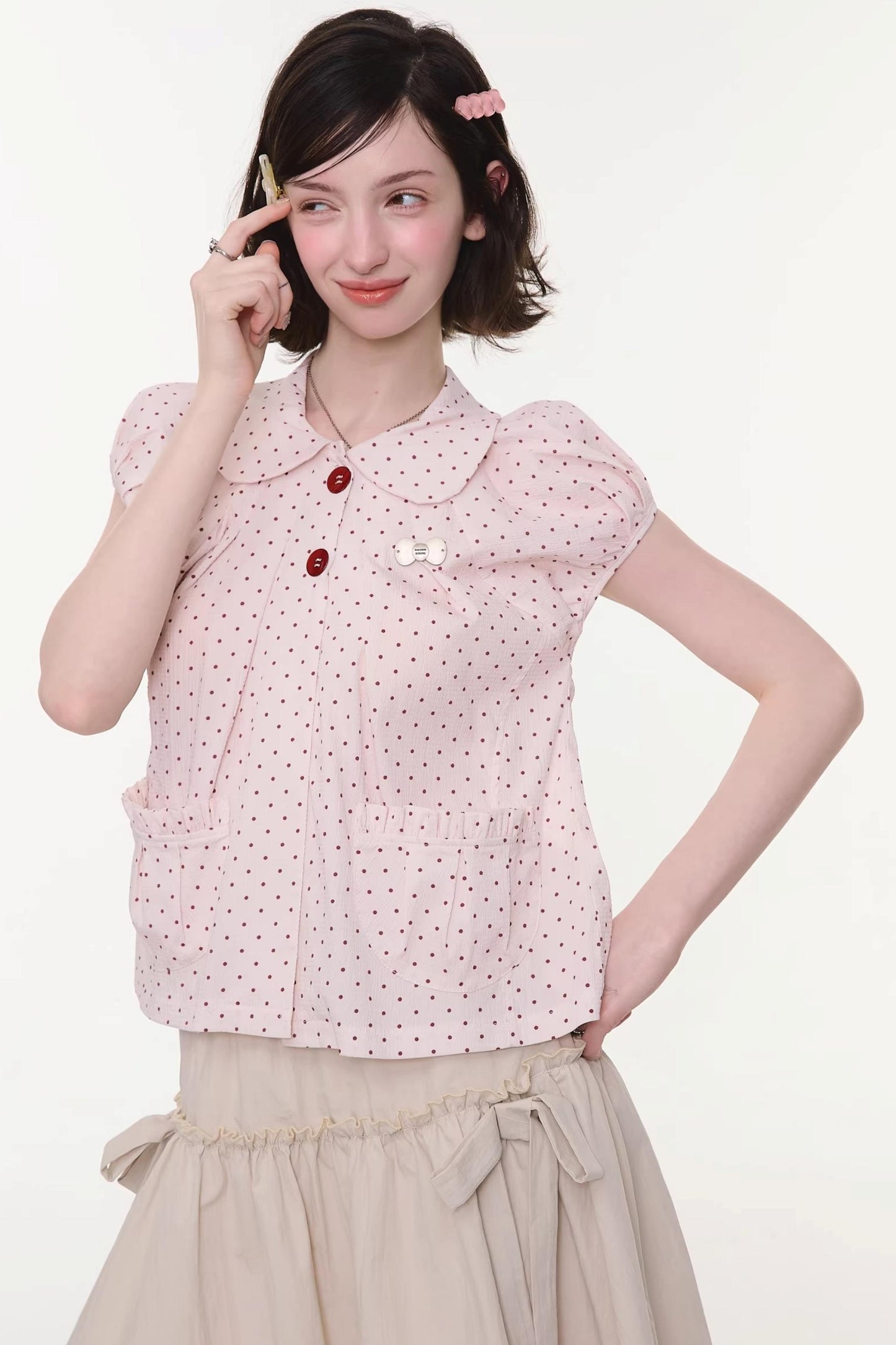 Sweet Starry Sky Polka Dot Blouse