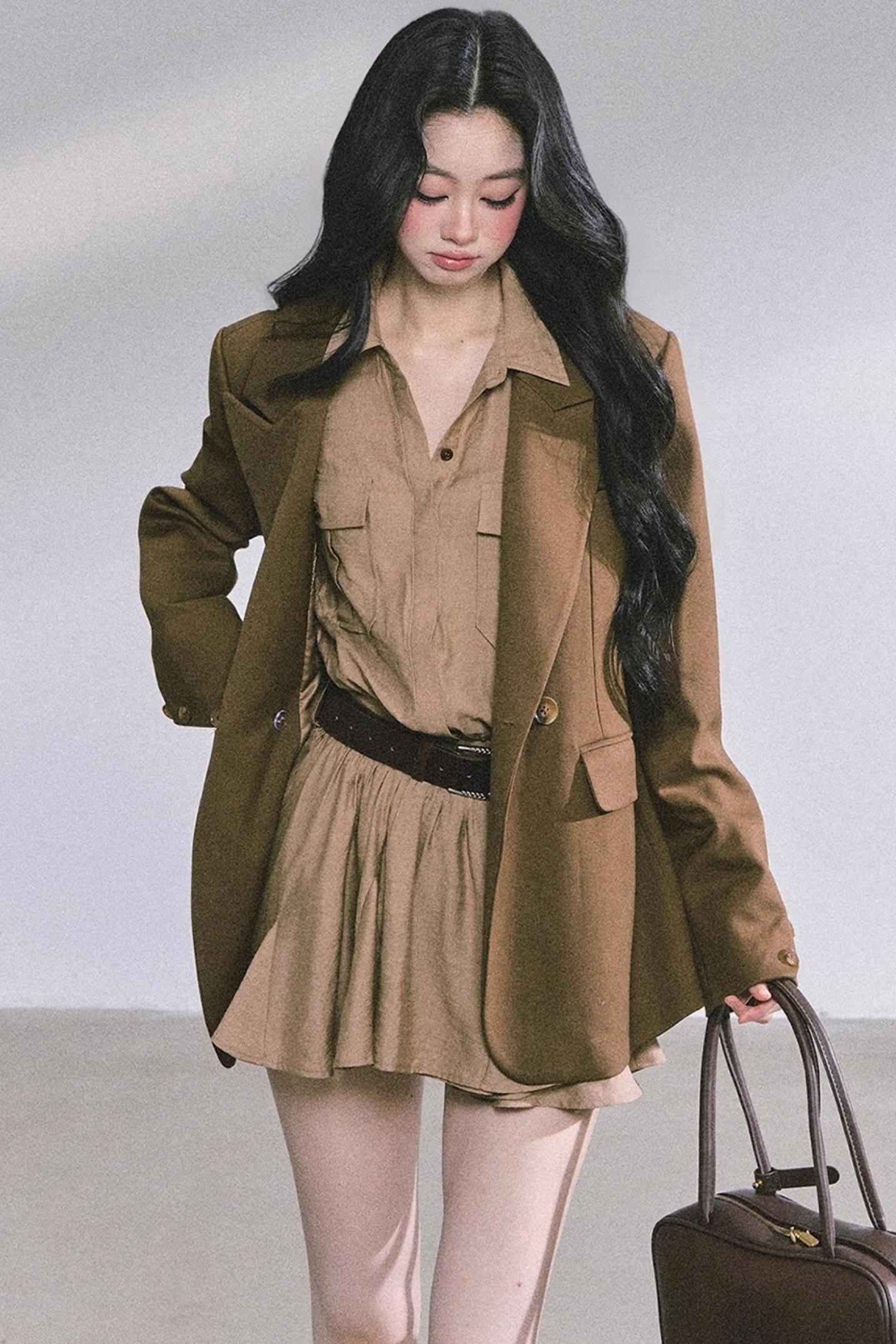 Plaid Two-Piece Winter Dress Set-Up