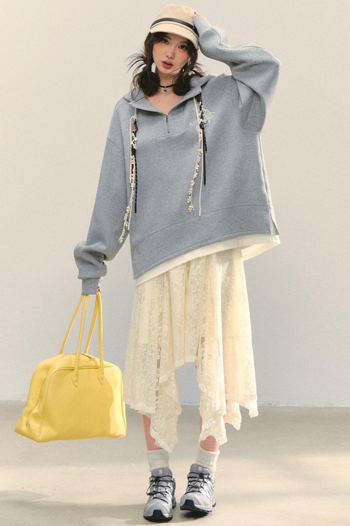 Embroidered Flower Sweatshirt