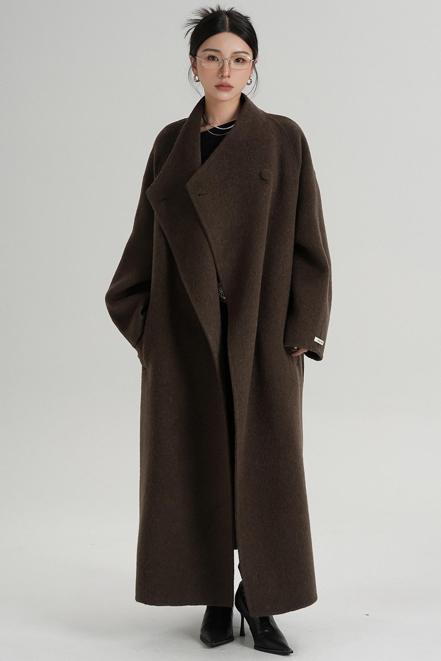 Temperament Coffee Wool Coat