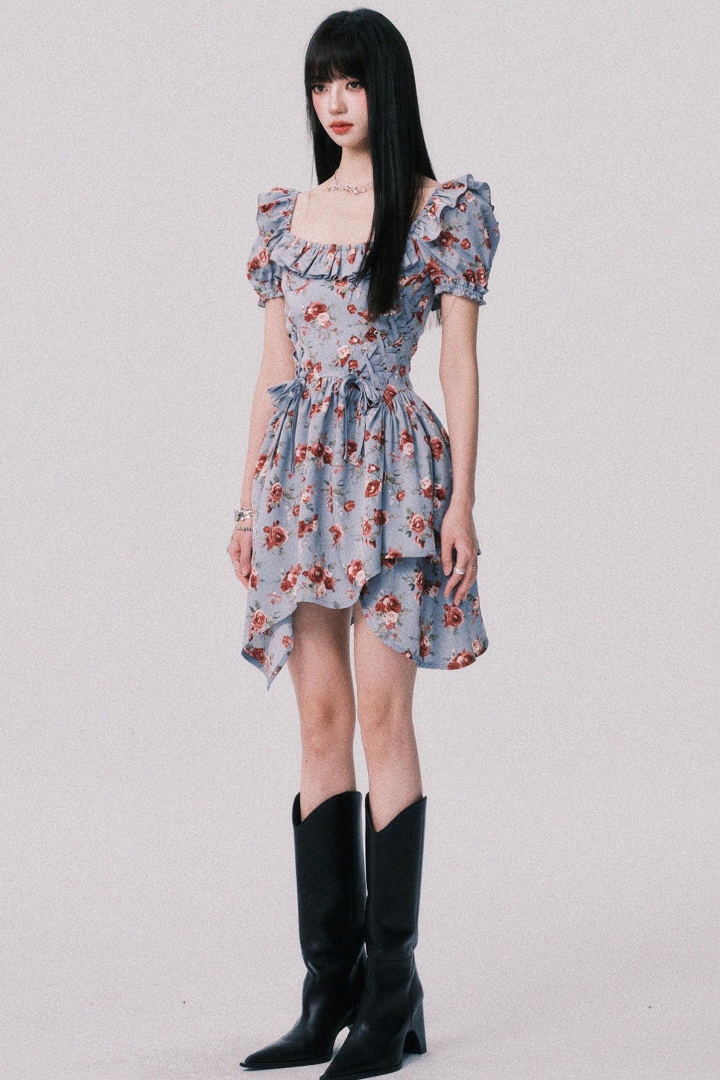 Deconstructed Square Collar Dress