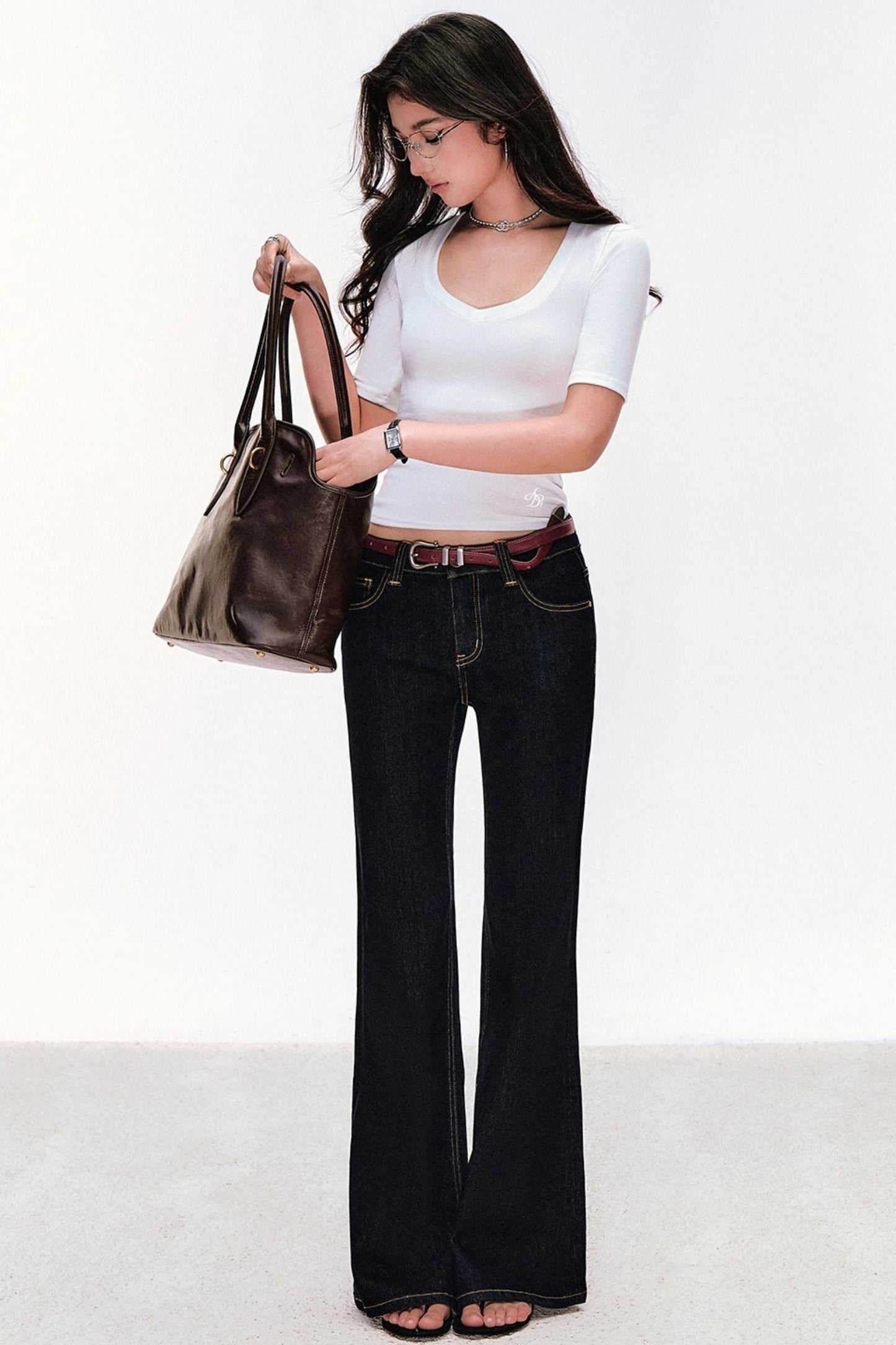 Retro Cow Slim Flare Jeans