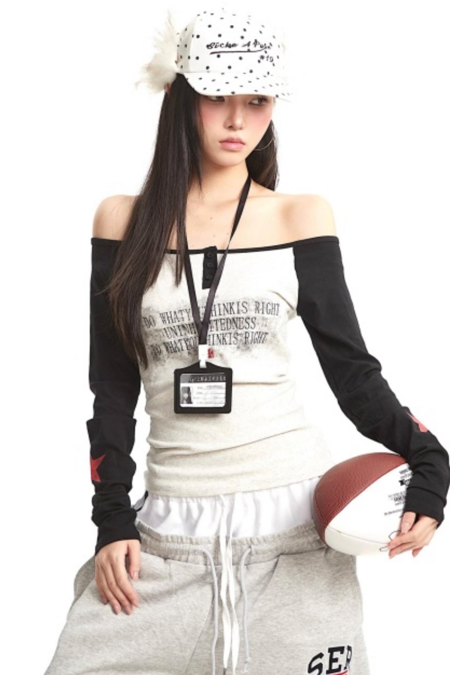 American Retro One-Shoulder Top