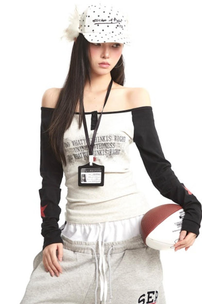 American Retro One-Shoulder Top