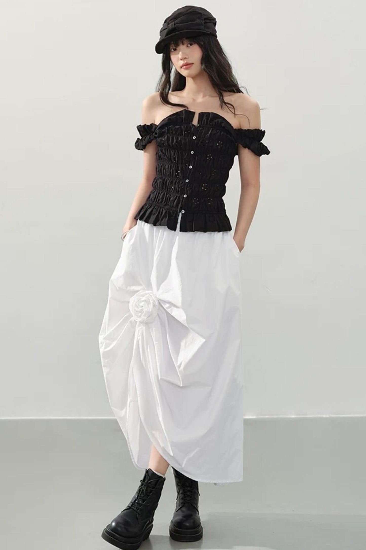 Dark Night Ruched Top