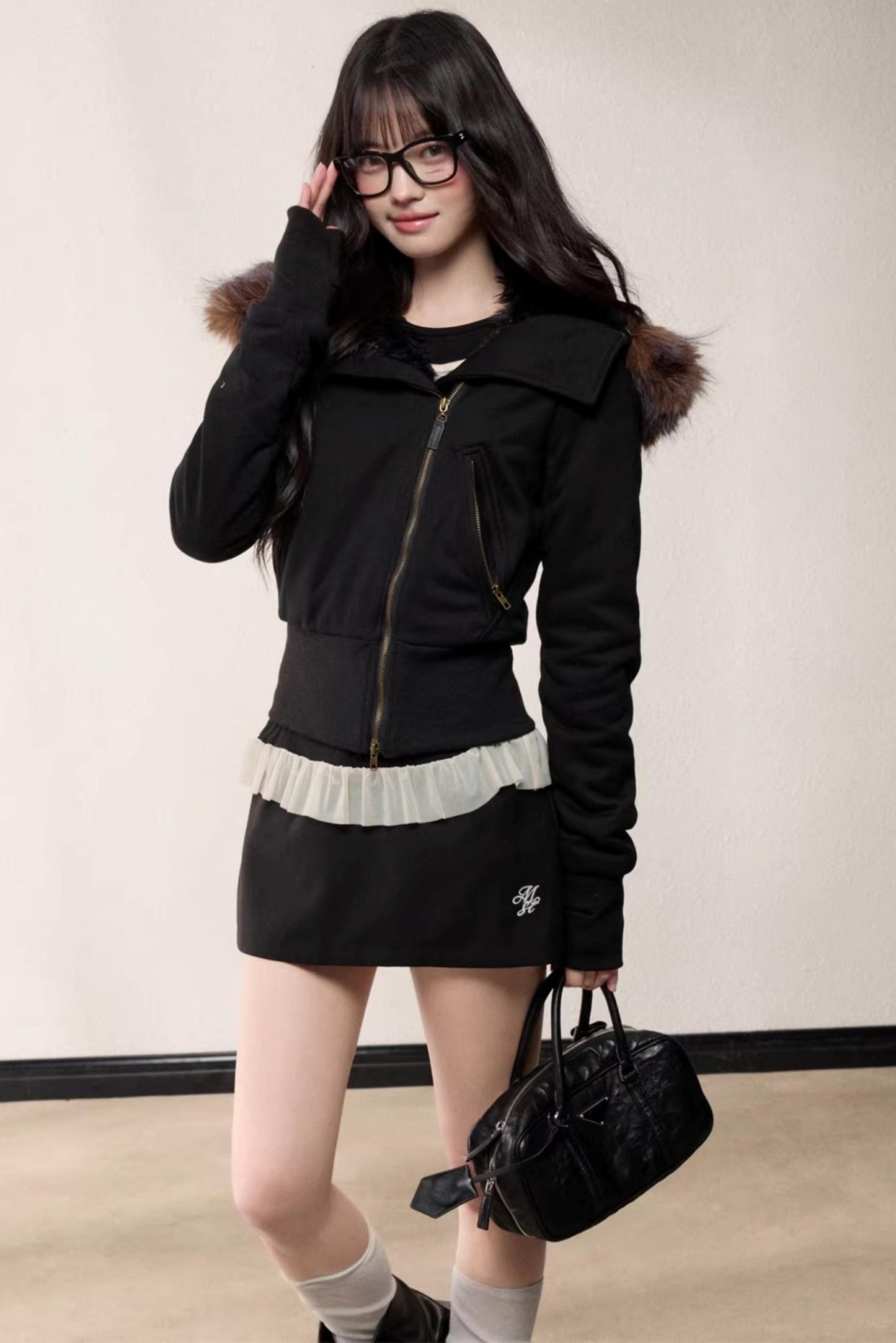 Hooded Fleece Slim Jacket