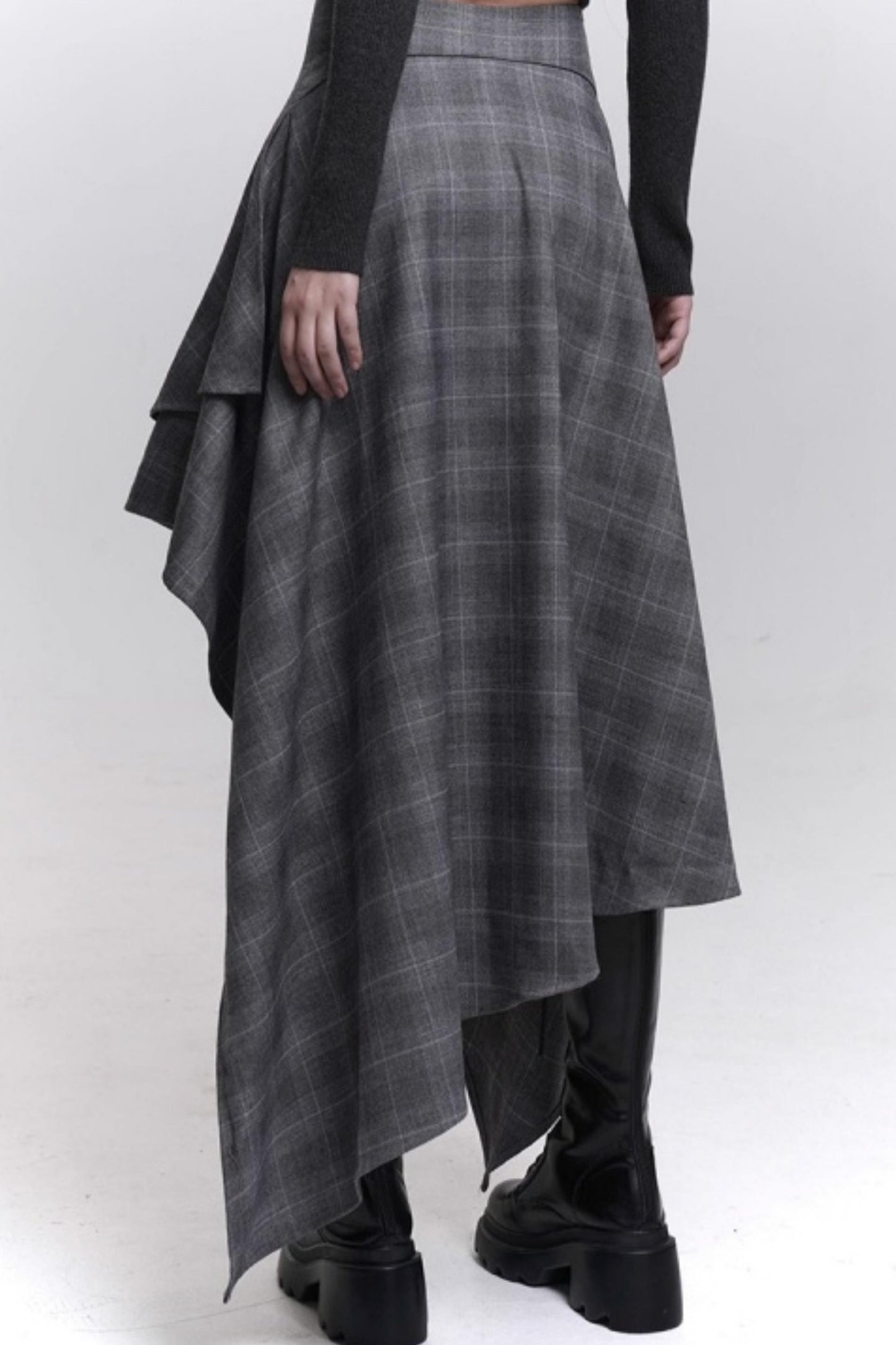 Stunning Gray Plaid Skirt
