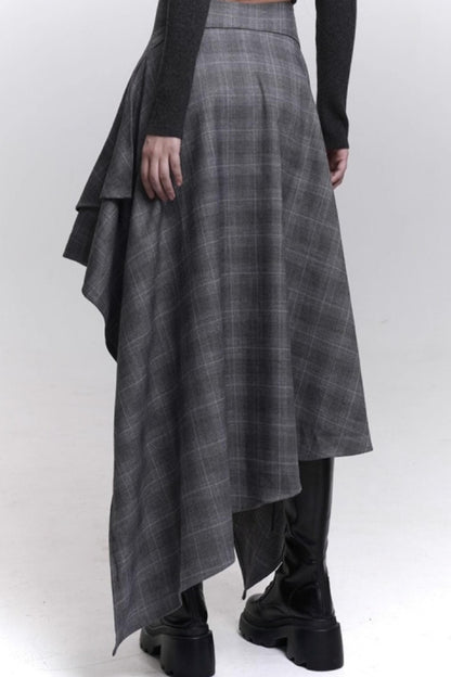 Stunning Gray Plaid Skirt