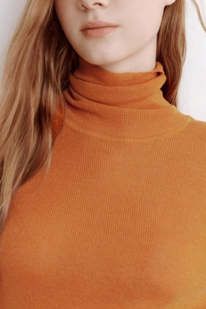 High Neck Slim Knitted Sweater