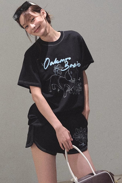 Cotton Lounge Top Shorts Set-Up