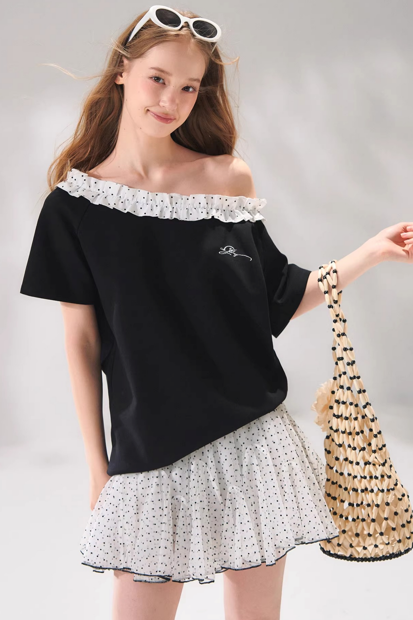 Velvet Polka Dot Skirt Set-Up