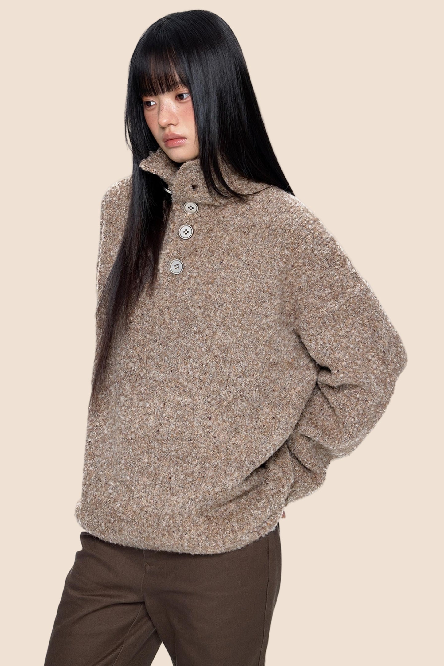 Stand-Up Vintage Sweater Jacket