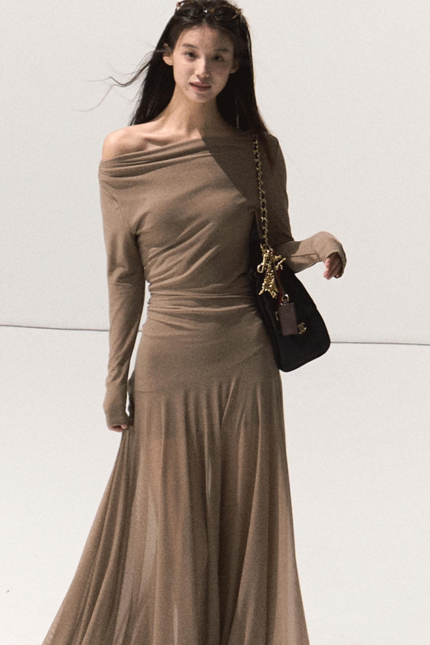 Soft Mist Shoulder Dress